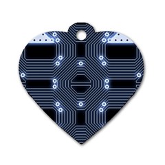 A Completely Seamless Tile Able Techy Circuit Background Dog Tag Heart (two Sides) by Simbadda