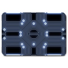 A Completely Seamless Tile Able Techy Circuit Background Large Doormat  by Simbadda