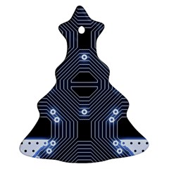 A Completely Seamless Tile Able Techy Circuit Background Christmas Tree Ornament (two Sides)