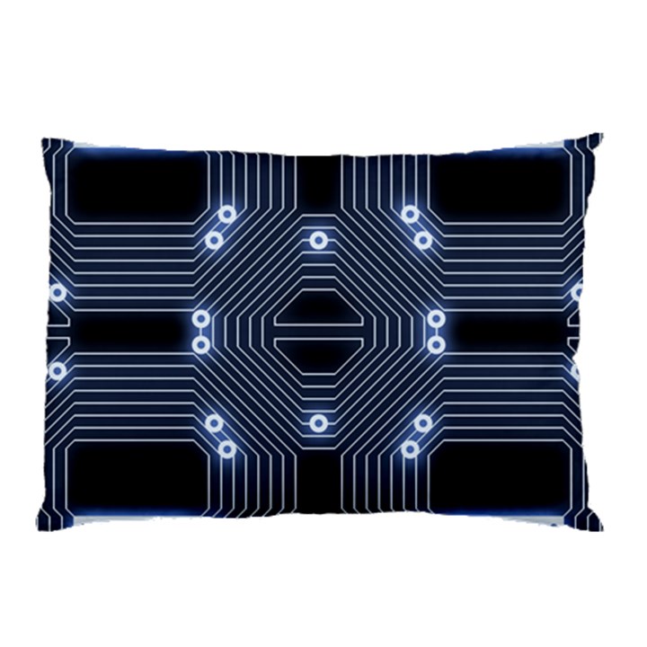 A Completely Seamless Tile Able Techy Circuit Background Pillow Case (Two Sides)