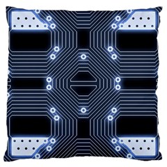 A Completely Seamless Tile Able Techy Circuit Background Large Cushion Case (one Side) by Simbadda