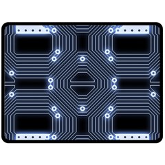 A Completely Seamless Tile Able Techy Circuit Background Double Sided Fleece Blanket (large)  by Simbadda