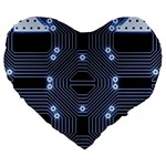 A Completely Seamless Tile Able Techy Circuit Background Large 19  Premium Flano Heart Shape Cushions Front