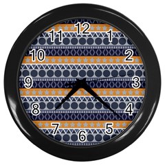 Seamless Abstract Elegant Background Pattern Wall Clocks (black) by Simbadda