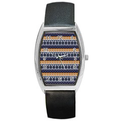 Seamless Abstract Elegant Background Pattern Barrel Style Metal Watch by Simbadda