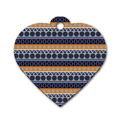 Seamless Abstract Elegant Background Pattern Dog Tag Heart (one Side) by Simbadda