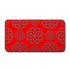 Geometric Circles Seamless Pattern On Red Background Medium Bar Mats