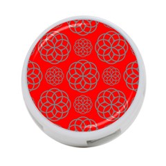 Geometric Circles Seamless Pattern On Red Background 4-port Usb Hub (one Side) by Simbadda