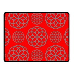 Geometric Circles Seamless Pattern On Red Background Fleece Blanket (small) by Simbadda