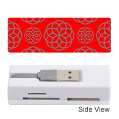 Geometric Circles Seamless Pattern On Red Background Memory Card Reader (stick) 