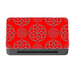 Geometric Circles Seamless Pattern On Red Background Memory Card Reader With Cf