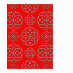 Geometric Circles Seamless Pattern On Red Background Small Garden Flag (two Sides) by Simbadda