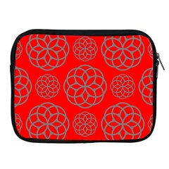 Geometric Circles Seamless Pattern On Red Background Apple Ipad 2/3/4 Zipper Cases by Simbadda