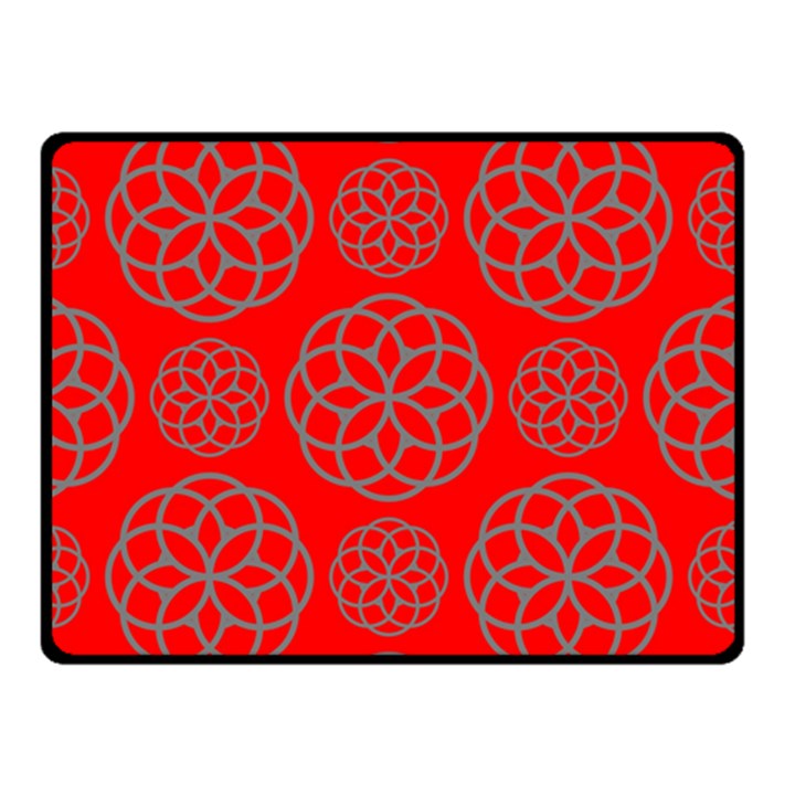 Geometric Circles Seamless Pattern On Red Background Double Sided Fleece Blanket (Small) 