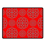 Geometric Circles Seamless Pattern On Red Background Double Sided Fleece Blanket (Small)  45 x34  Blanket Back