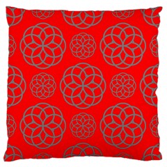 Geometric Circles Seamless Pattern On Red Background Standard Flano Cushion Case (two Sides) by Simbadda