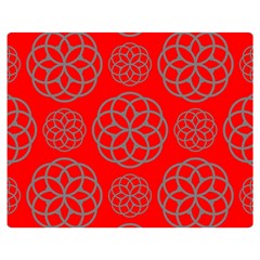 Geometric Circles Seamless Pattern On Red Background Double Sided Flano Blanket (medium) 