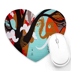 Colorful Graffiti In Amsterdam Heart Mousepads by Simbadda