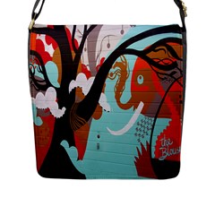 Colorful Graffiti In Amsterdam Flap Messenger Bag (l)  by Simbadda