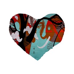 Colorful Graffiti In Amsterdam Standard 16  Premium Flano Heart Shape Cushions by Simbadda