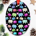 Cute elephants  Oval Ornament (Two Sides) Front