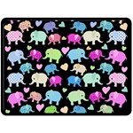 Cute elephants  Fleece Blanket (Large)  80 x60  Blanket Front