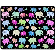 Cute elephants  Double Sided Fleece Blanket (Medium) 