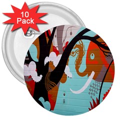 Colorful Graffiti In Amsterdam 3  Buttons (10 Pack)  by Simbadda