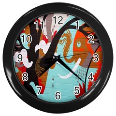 Colorful Graffiti In Amsterdam Wall Clocks (black) by Simbadda