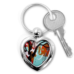 Colorful Graffiti In Amsterdam Key Chains (heart)  by Simbadda