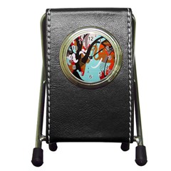 Colorful Graffiti In Amsterdam Pen Holder Desk Clocks by Simbadda