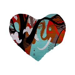 Colorful Graffiti In Amsterdam Standard 16  Premium Heart Shape Cushions by Simbadda