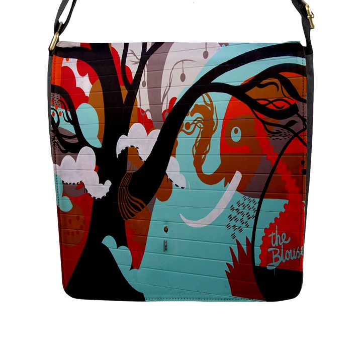 Colorful Graffiti In Amsterdam Flap Messenger Bag (L) 