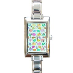 Cute Elephants  Rectangle Italian Charm Watch by Valentinaart