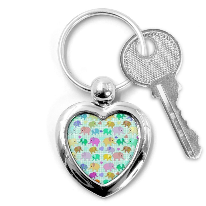 Cute elephants  Key Chains (Heart) 