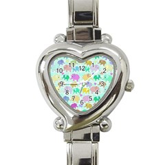 Cute Elephants  Heart Italian Charm Watch by Valentinaart