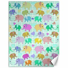 Cute Elephants  Canvas 12  X 16   by Valentinaart