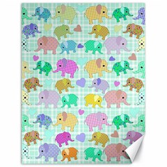 Cute Elephants  Canvas 18  X 24   by Valentinaart