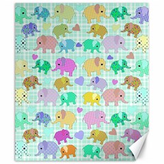 Cute Elephants  Canvas 20  X 24   by Valentinaart