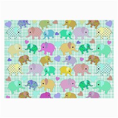 Cute Elephants  Large Glasses Cloth by Valentinaart