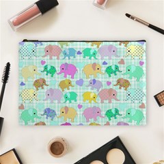 Cute Elephants  Cosmetic Bag (large)  by Valentinaart