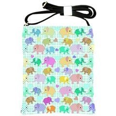 Cute Elephants  Shoulder Sling Bags by Valentinaart