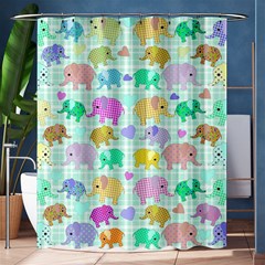 Cute Elephants  Shower Curtain 60  X 72  (medium)  by Valentinaart