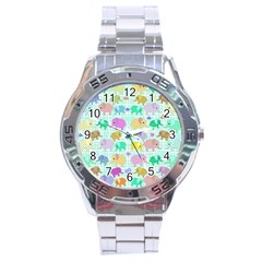 Cute Elephants  Stainless Steel Analogue Watch by Valentinaart