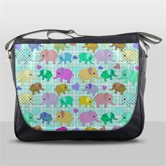 Cute Elephants  Messenger Bags by Valentinaart