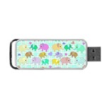 Cute elephants  Portable USB Flash (Two Sides) Back