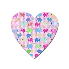 Cute Elephants  Heart Magnet by Valentinaart