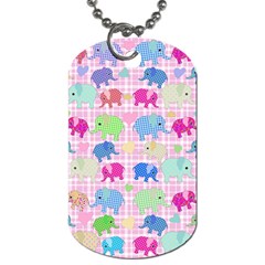 Cute Elephants  Dog Tag (one Side) by Valentinaart