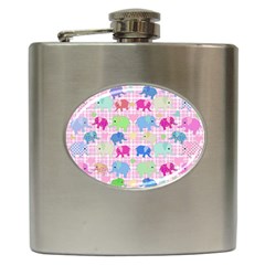 Cute Elephants  Hip Flask (6 Oz)