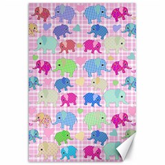 Cute Elephants  Canvas 20  X 30   by Valentinaart